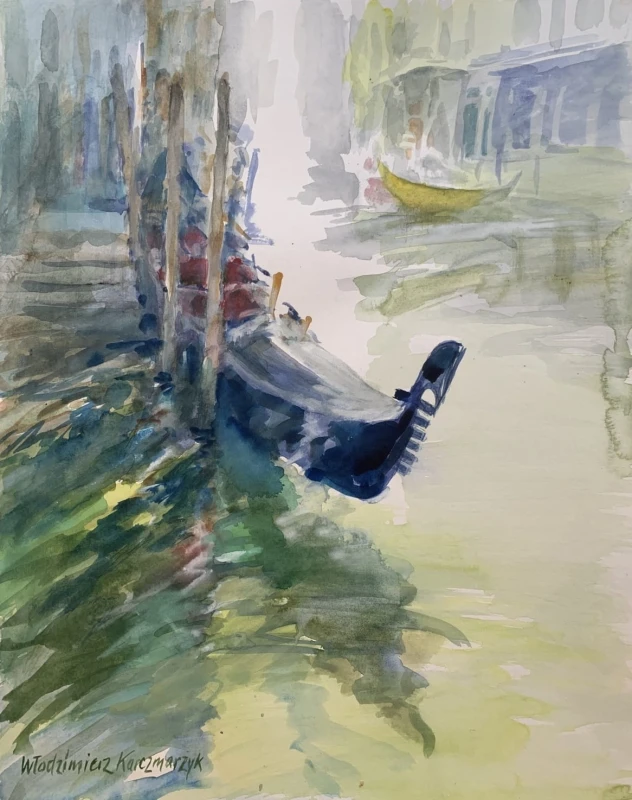 Włodzimierz Karczmarzyk – Wenecja. Gondola na postoju
