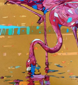 Rafał Gadowski, Flamingi 27, obraz, Galeria Sztuki Katarzyny Napiórkowskiej