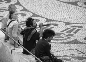 Janusz Gajos, Rynek w Lizbonie, wydruk fotograficzny, matowy, sygnowany