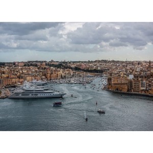 Janusz Gajos, Port w Valletcie, Malta, wydruk fotograficzny, matowy, sygnowany