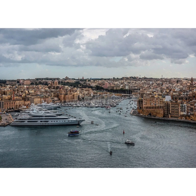Janusz Gajos, Port w Valletcie, Malta, wydruk fotograficzny, matowy, sygnowany