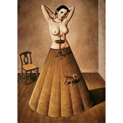 Rafał Olbiński, Kot, grafika, Galeria Sztuki Katarzyny Napiórkowskiej