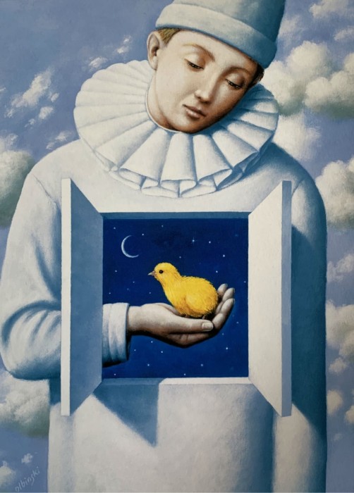 Rafał Olbiński, Pierrot, grafika, Galeria Sztuki Katarzyny Napiórkowskiej