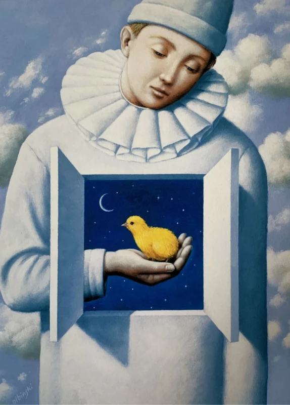 Rafał Olbiński, Pierrot, grafika, Galeria Sztuki Katarzyny Napiórkowskiej