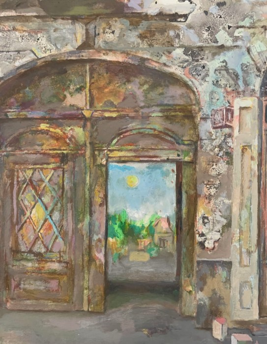 Janusz Mulak,  z cyklu "Podwórka", obraz, Galeria Sztuki Katarzyny Napiórkowskiej