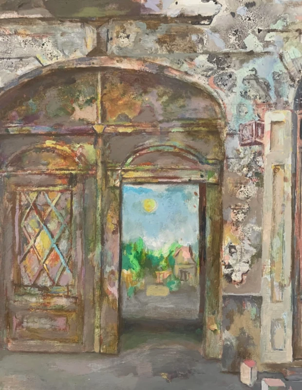 Janusz Mulak,  z cyklu "Podwórka", obraz, Galeria Sztuki Katarzyny Napiórkowskiej