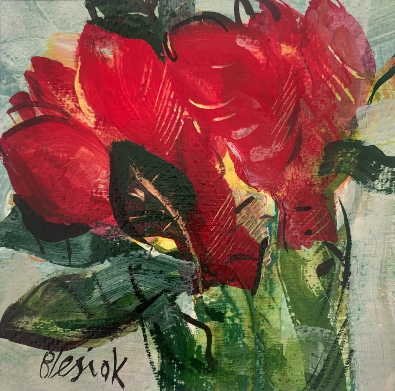 Bożena Lesiak, Tulipany, obraz, Galeria Sztuki Katarzyny Napiórkowskiej