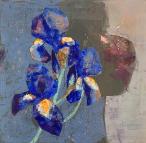 Anna Masiul-Gozdecka, Błękitne irysy, obraz, Galeria Sztuki Katarzyny Napiórkowskiej
