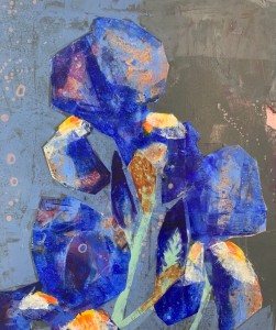 Anna Masiul-Gozdecka, Błękitne irysy, obraz, Galeria Sztuki Katarzyny Napiórkowskiej