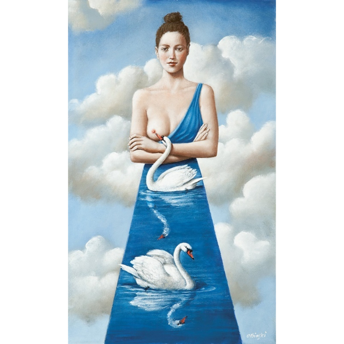 Rafał Olbiński, Łabędzie, grafika, Galeria Sztuki Katarzyny Napiórkowskiej