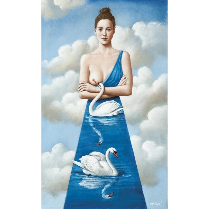Rafał Olbiński, Łabędzie, grafika, Galeria Sztuki Katarzyny Napiórkowskiej