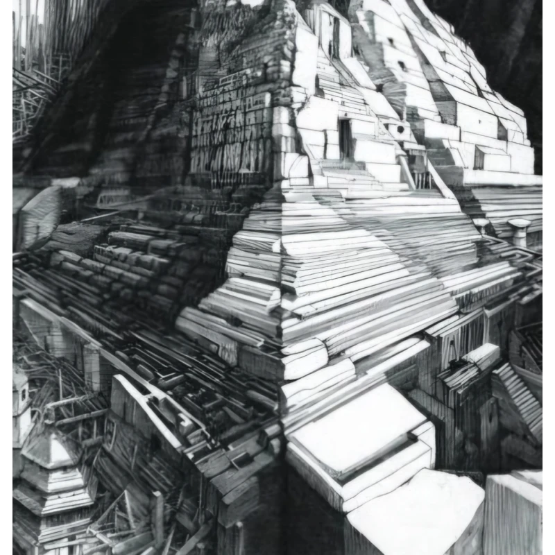 Krzysztof Skórczewski, Egipska wieża, grafika, Galeria Sztuki Katarzyny Napiórkowskiej