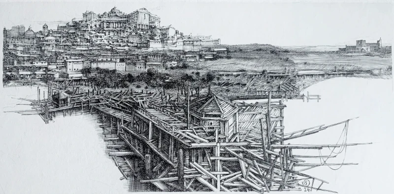 Krzysztof Skórczewski, Trabucco, grafika, Galeria Sztuki Katarzyny Napiórkowskiej