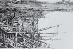 Krzysztof Skórczewski, Trabucco, grafika, Galeria Sztuki Katarzyny Napiórkowskiej