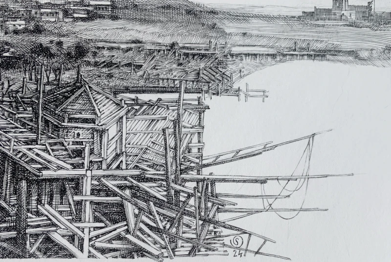 Krzysztof Skórczewski, Trabucco, grafika, Galeria Sztuki Katarzyny Napiórkowskiej