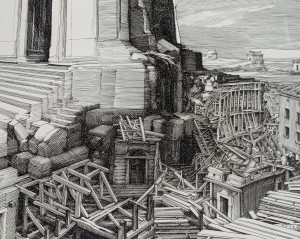 Krzysztof Skórczewski, Schody do nieba, grafika, Galeria Sztuki Katarzyny Napiórkowskiej