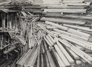 Krzysztof Skórczewski, Wieża Babel IV, grafika, Galeria Sztuki Katarzyny Napiórkowskiej