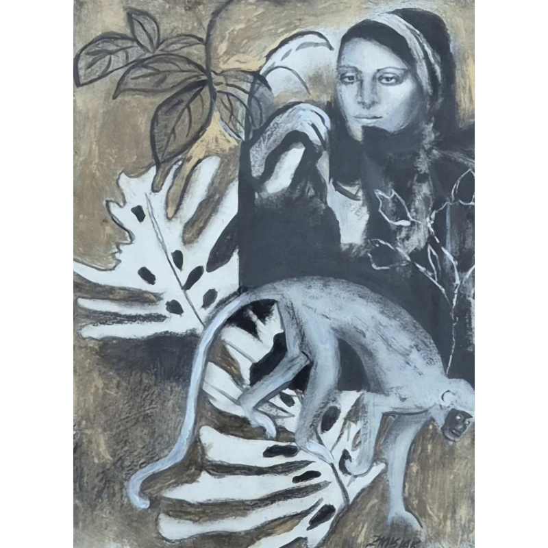 Zofia Anna Misiak, Spacer w ZOO I, rysunek, Galeria Sztuki Katarzyny Napiórkowskiej