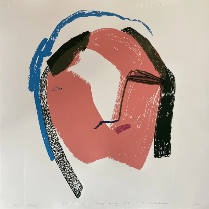 Kinga Wojciechowska, Portret różowy, grafika, Galeria Sztuki Katarzyny Napiórkowskiej