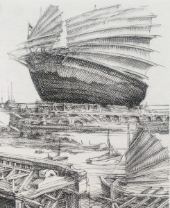 Krzysztof Skórczewski, Statek Tezeusza, grafika, Galeria Sztuki Katarzyny Napiórkowskiej