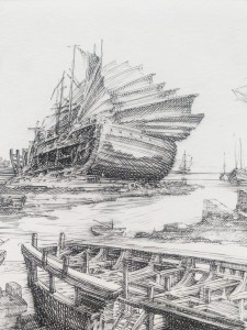 Krzysztof Skórczewski, Statek Tezeusza, grafika, Galeria Sztuki Katarzyny Napiórkowskiej