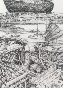Krzysztof Skórczewski, Statek Tezeusza, grafika, Galeria Sztuki Katarzyny Napiórkowskiej