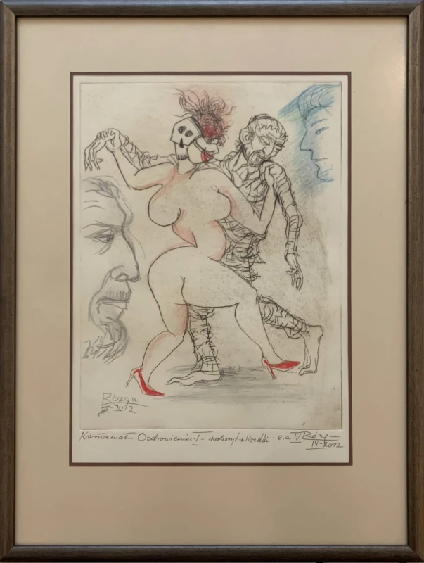 Leszek Rózga, Karnawał - Ozdrowieniec, grafika, Galeria Sztuki Katarzyny Napiórkowskiej
