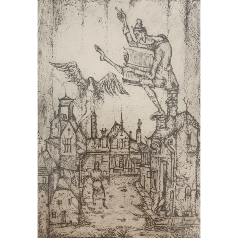 Leszek Rózga, Czytający, grafika, Galeria Sztuki Katarzyny Napiórkowskiej