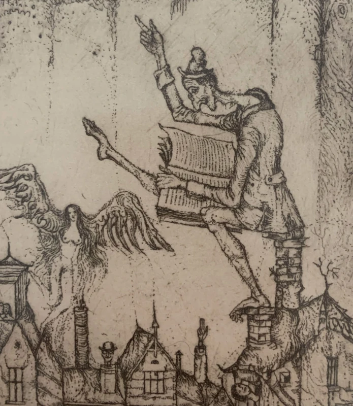 Leszek Rózga, Czytający, grafika, Galeria Sztuki Katarzyny Napiórkowskiej