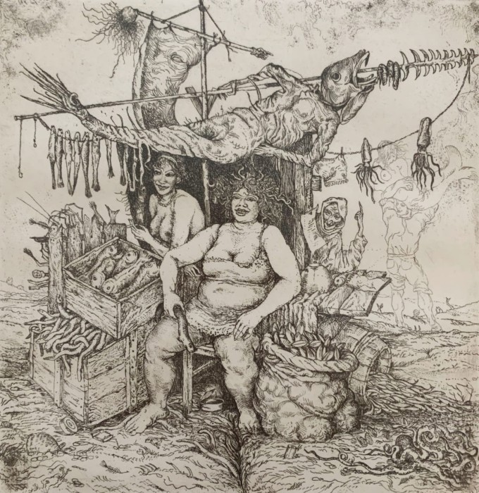 Leszek Rózga, Frutti di mare, grafika, Galeria Sztuki Katarzyny Napiórkowskiej
