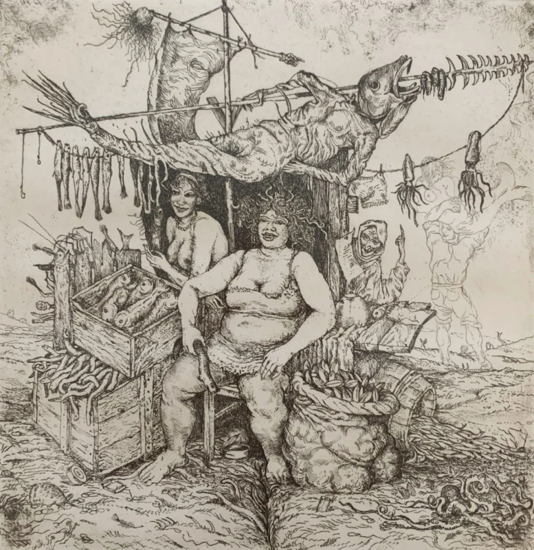 Leszek Rózga, Frutti di mare, grafika, Galeria Sztuki Katarzyny Napiórkowskiej