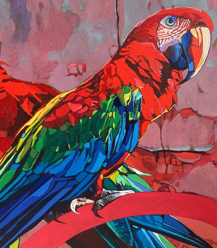 Rafał Gadowski, Papugi 17, obraz, Galeria Sztuki Katarzyny Napiórkowskiej