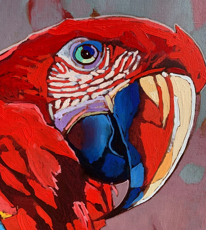 Rafał Gadowski, Papugi 17, obraz, Galeria Sztuki Katarzyny Napiórkowskiej
