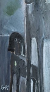 Gabriela Kurylewicz, Gończa, koń i piłeczka, obraz, Galeria Sztuki Katarzyny Napiórkowskiej