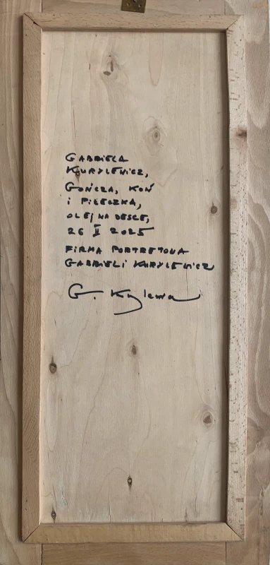 Gabriela Kurylewicz, Gończa, koń i piłeczka, obraz, Galeria Sztuki Katarzyny Napiórkowskiej
