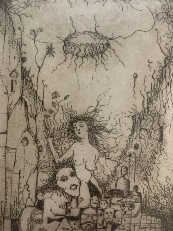 Leszek Rózga, W pasażu, grafika, Galeria Sztuki Katarzyny Napiórkowskiej
