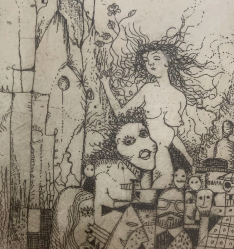 Leszek Rózga, W pasażu, grafika, Galeria Sztuki Katarzyny Napiórkowskiej