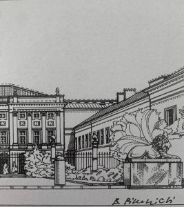 Bogdan Pikulicki, Warszawa - Pałac Prezydencki, grafika, Galeria Sztuki Katarzyny Napiórkowskiej