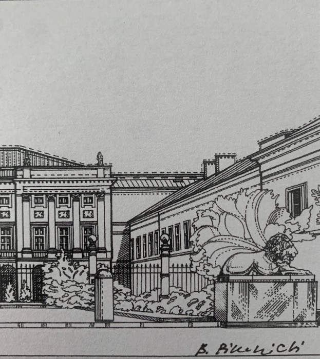 Bogdan Pikulicki, Warszawa - Pałac Prezydencki, grafika, Galeria Sztuki Katarzyny Napiórkowskiej