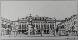 Bogdan Pikulicki, Warszawa - Pałac Prezydencki, grafika, Galeria Sztuki Katarzyny Napiórkowskiej
