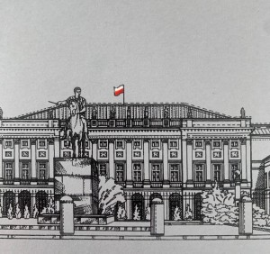 Bogdan Pikulicki, Warszawa - Pałac Prezydencki, grafika, Galeria Sztuki Katarzyny Napiórkowskiej