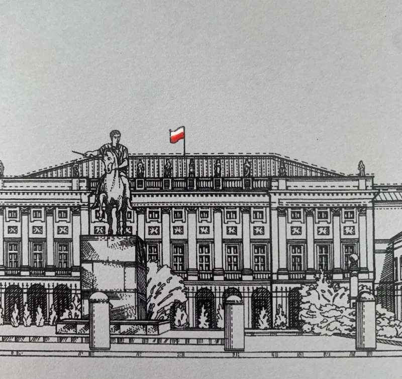 Bogdan Pikulicki, Warszawa - Pałac Prezydencki, grafika, Galeria Sztuki Katarzyny Napiórkowskiej