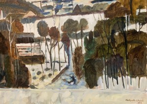 Marek Niedojadło-Cichoński, Podgórze zimą, obraz, Galeria Sztuki Katarzyny Napiórkowskiej