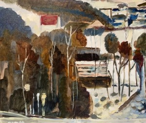 Marek Niedojadło-Cichoński, Podgórze zimą, obraz, Galeria Sztuki Katarzyny Napiórkowskiej