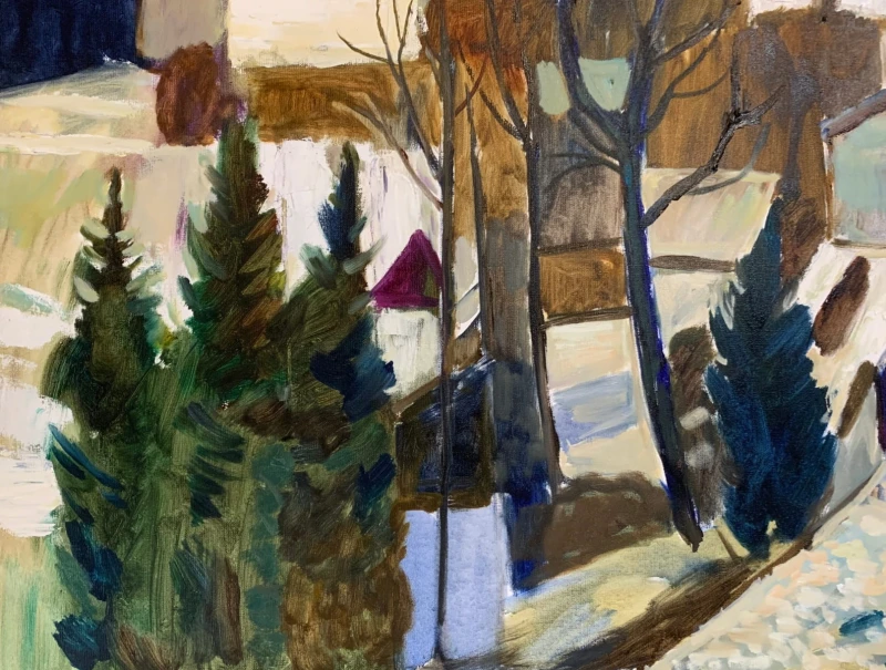 Marek Niedojadło-Cichoński, Szary pejzaż, obraz, Galeria Sztuki Katarzyny Napiórkowskiej
