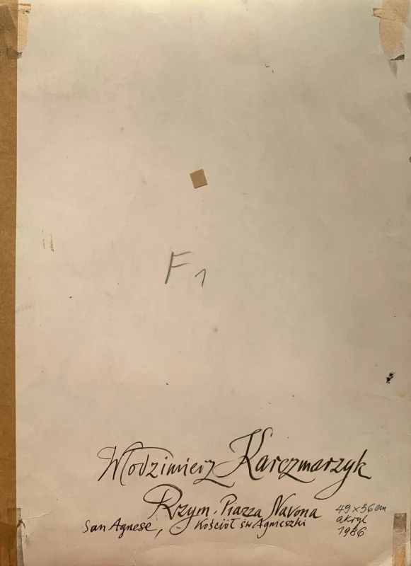 Włodzimierz Karczmarzyk, Rzym, Plac Navona, kościół św Agnieszki, obraz, Galera Sztuki Katarzyny Napiórkowskiej