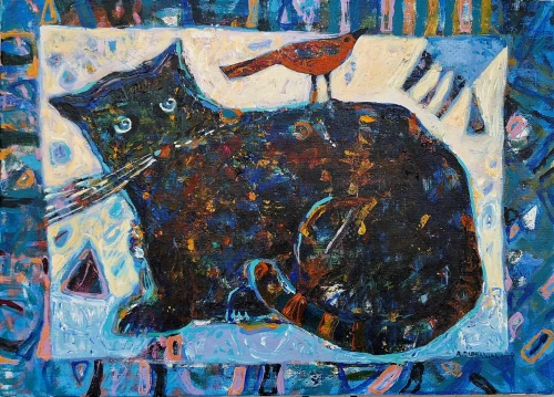 Alicja Słaboń -Urbaniak - Kot i ptaszek