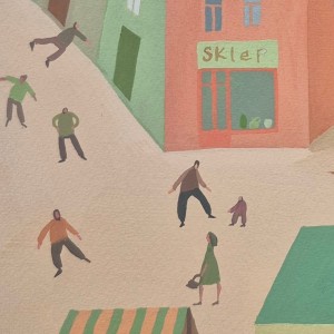 Piotr Fąfrowcz Miasteczko oryginalny gwasz  (5).jpg