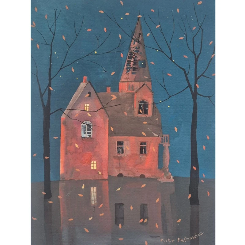 Piotr Fafrowicz Stary dom oryginaly gwasz  (3).jpg