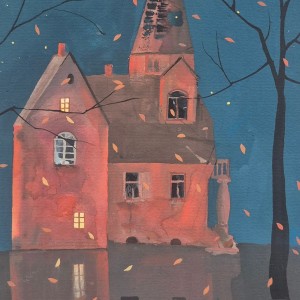 Piotr Fafrowicz Stary dom oryginaly gwasz  (4).jpg